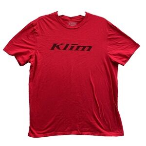 Klim T-Shirt Men 2XL Red Racing Off Road Moto Biker Grunge 90s Y2k Workwear Hike